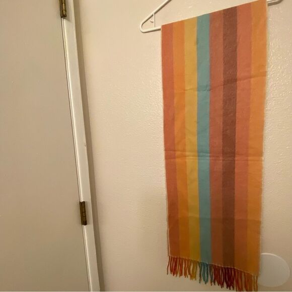 CASHMERE FEEL soft women mans striped colorful rainbow Winter Scarf 12x72 - Picture 8 of 8